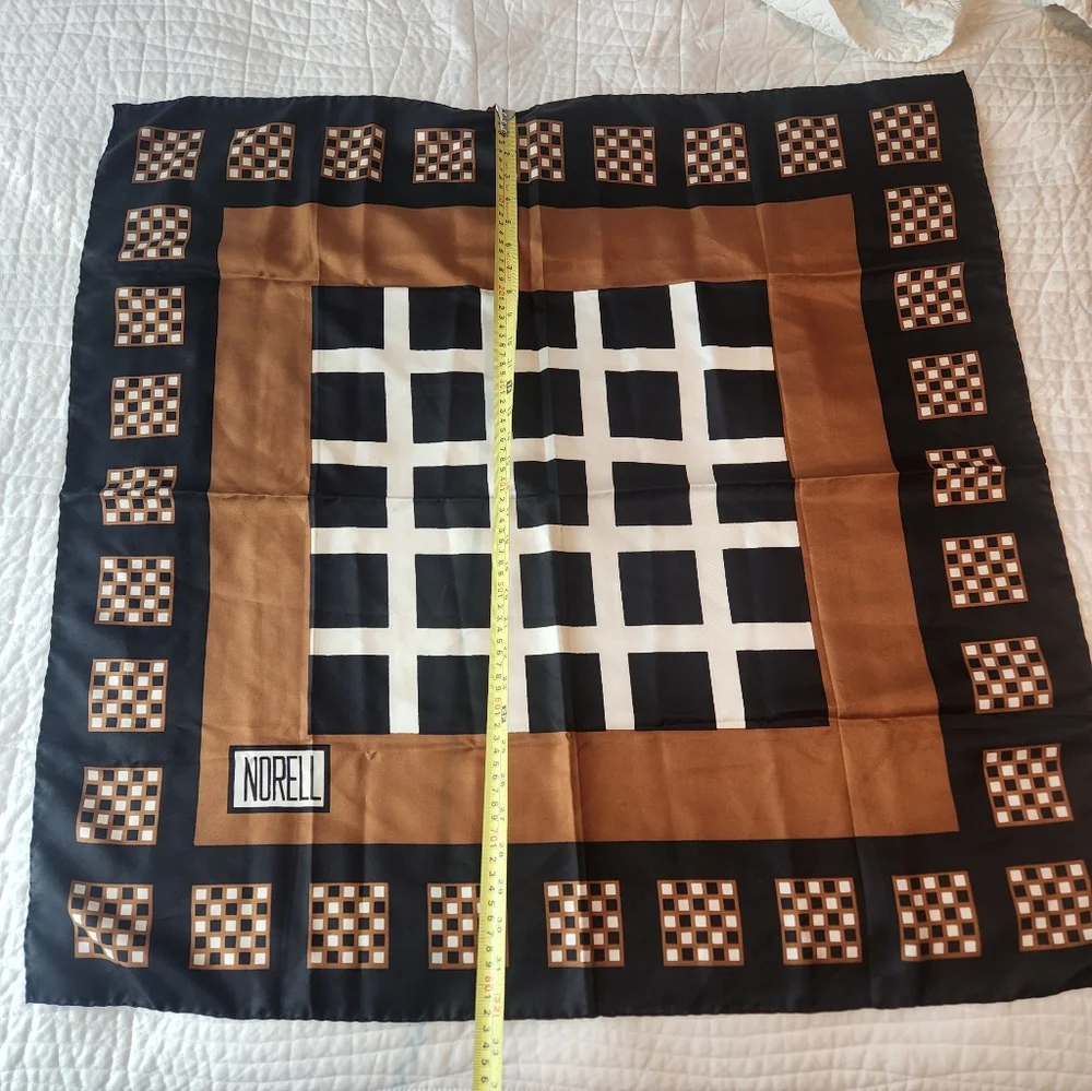 Elegant Black and Brown Checkered Scarf